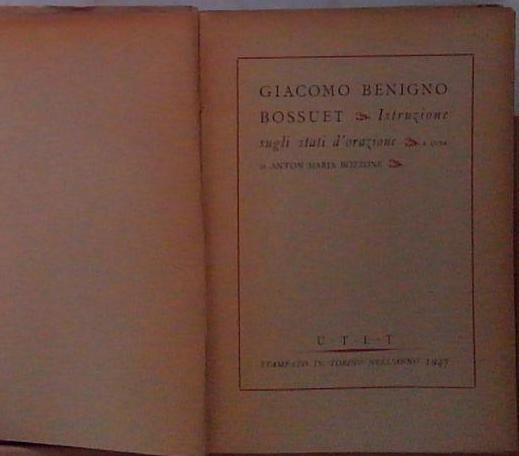 GIACOMO BENIGNO ISTRUZIONE SUGLI STUDI D'ORAZIONE  1947 - Bild 1 von 1