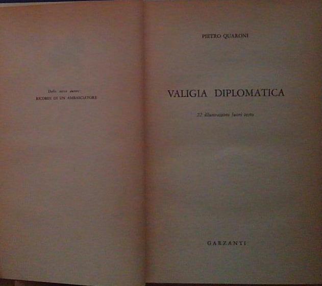 Quaroni VALIGIA DIPLOMATICA Garzanti Libri - Photo 1/1